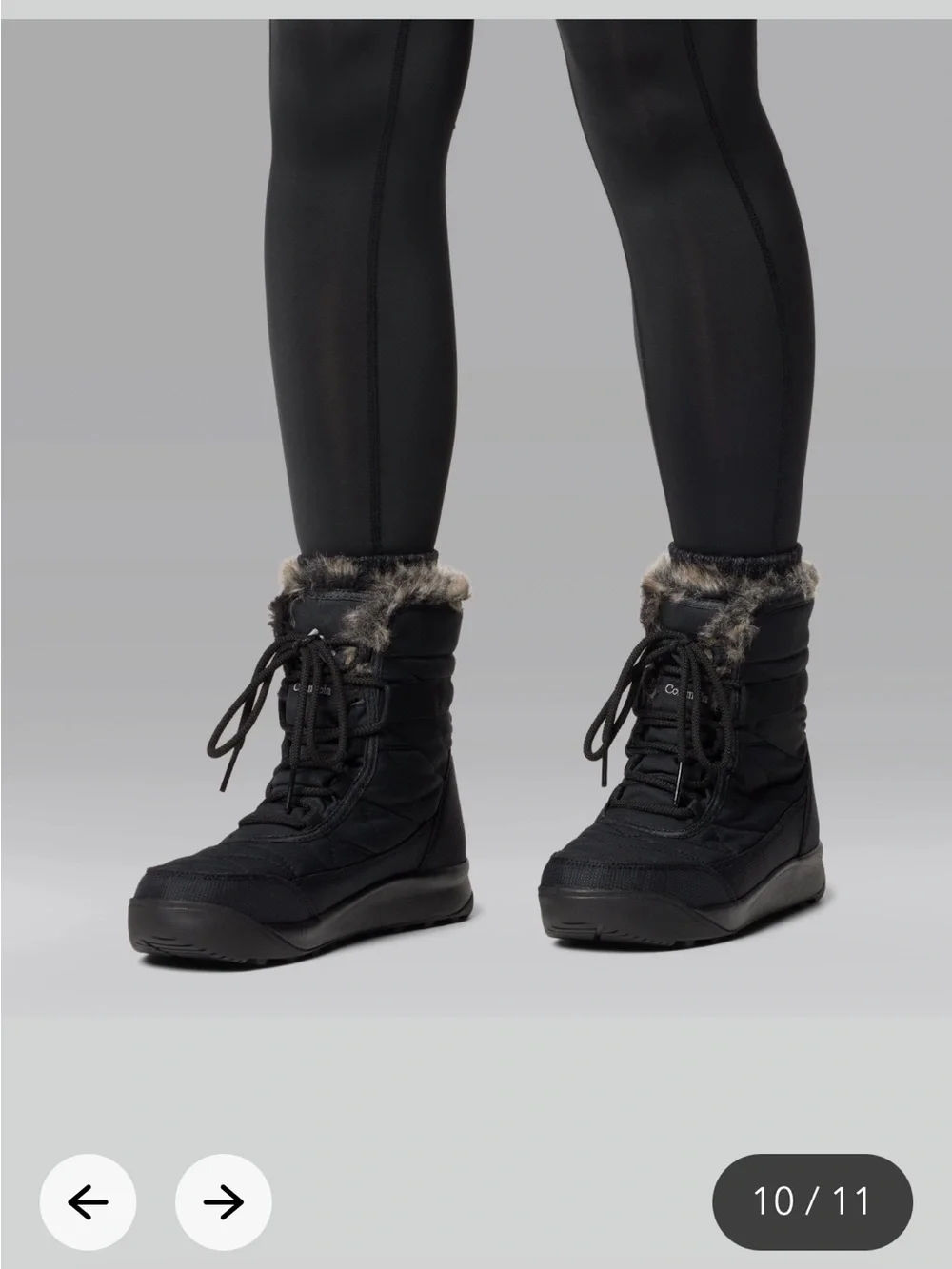 Columbia Black Women’s Insulated Lace-Up Winter Boot with Faux Fur Collar